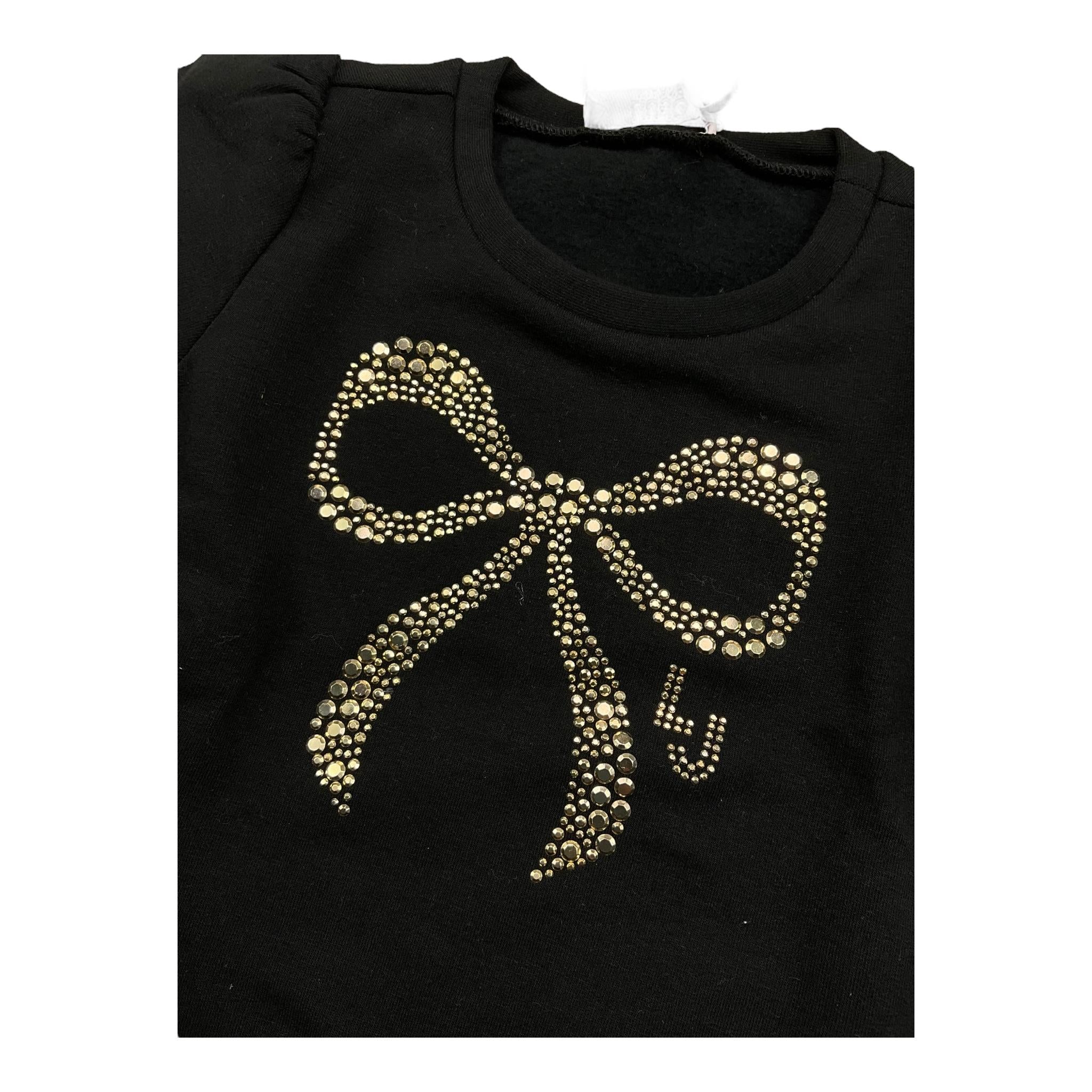 LIU JO felpa chiusa girocollo tnta unita con brillantini Nero per Bambina KF4108F0939 NERO LIU JO 