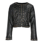 FUN & FUN giubbino in ecopelle tinta unita traforato Nero per Bambina FNJJK15852 NERO FUN & FUN 