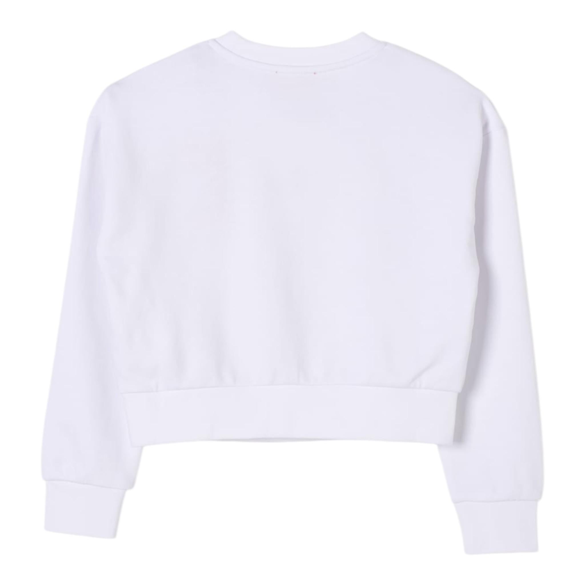 Diesel Felpa Chiusa Girocollo Tinta Unita con Logo per Bambina J01826X BIANCO DIESEL 