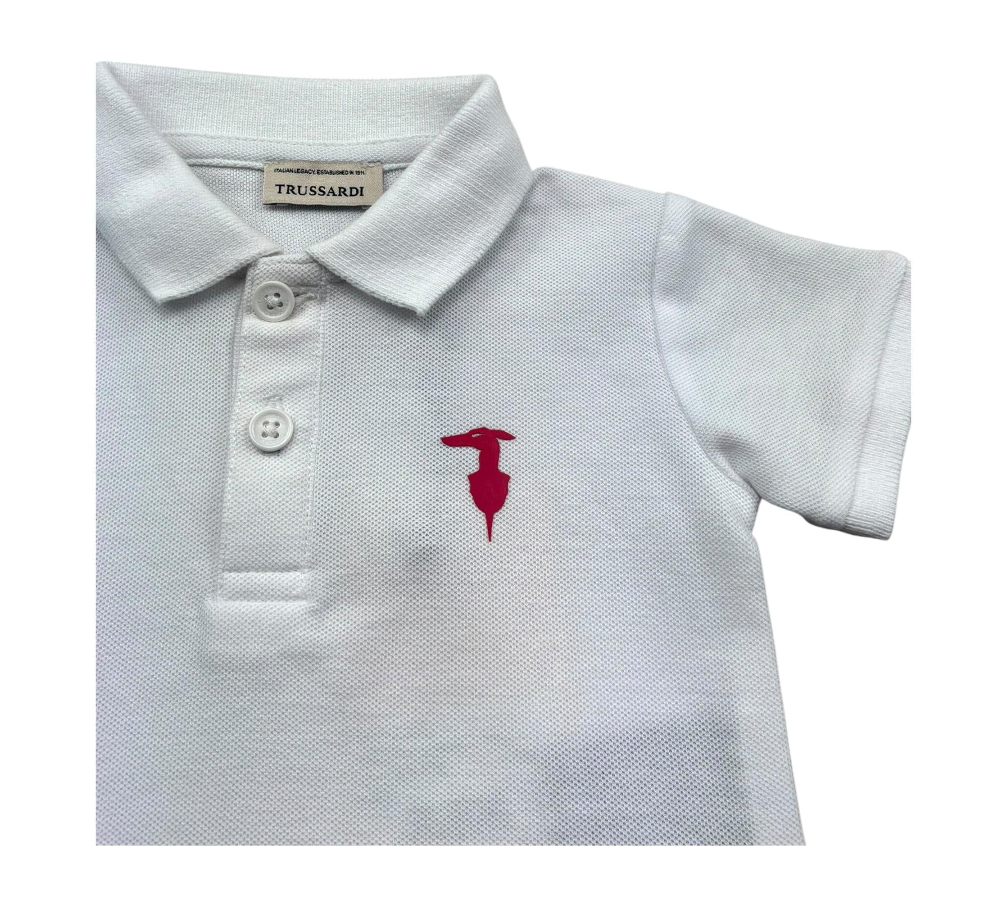 Trussardi Polo Mezza Manica Tinta Unita con Logo per Neonato TIP26002PO BIANCO TRUSSARDI 