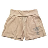 Juicy Couture – Einfarbige Wildledershorts mit rosa Glitzer für Mädchen