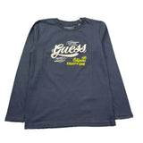 Guess Shirt Girocollo Tinta Unita con Logo per Neonato N5RI17K8HM4 PETROLIO GUESS 