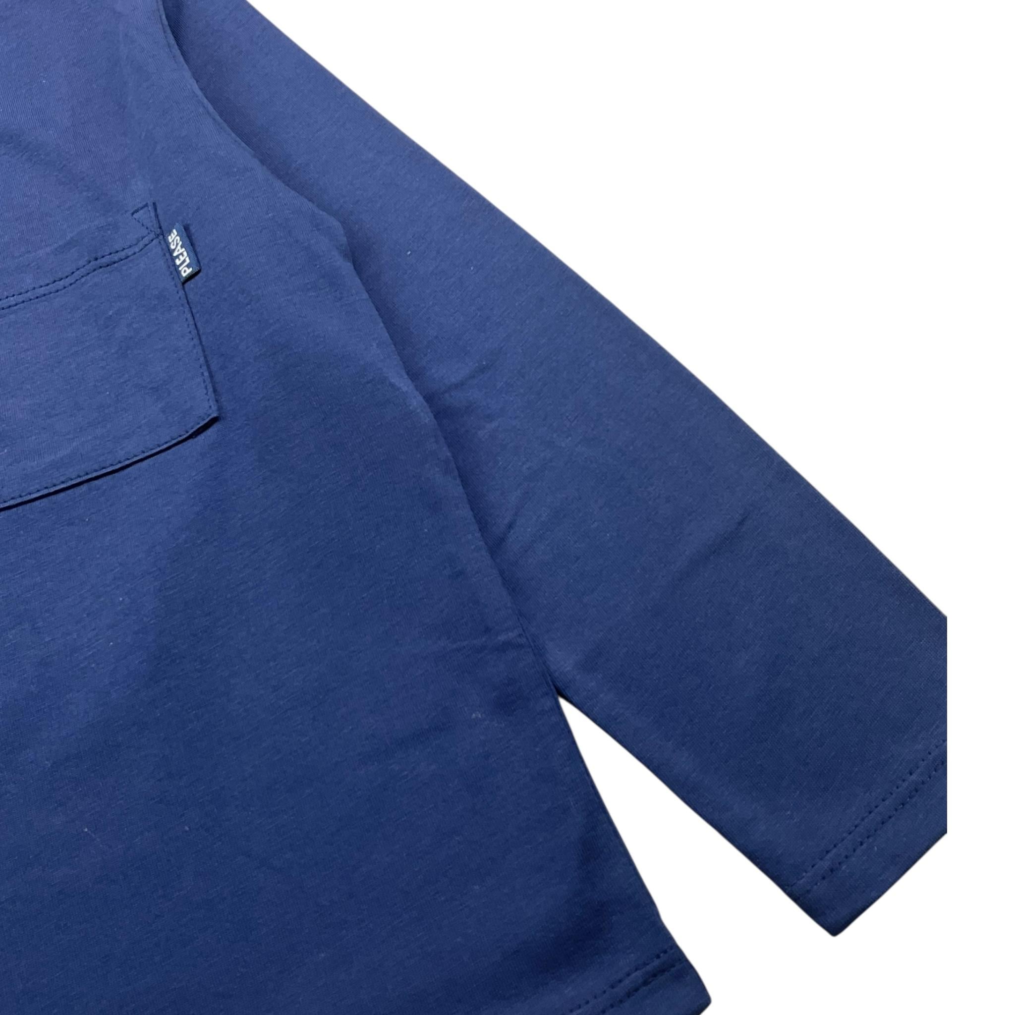 PLEASE shirt girocollo tinta unita con taschino Blu per Neonato ML22030B65 BLU PLEASE 