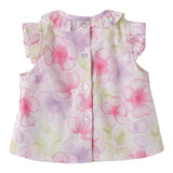 Mini Banda Camicia tinta unita con Fantasia Fiori Bianco per Neonata 3B701 BIANCO MINI BANDA 