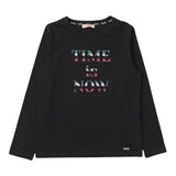 LIU JO shirt girocollo tinta unita con stampa e applicazioni Nero per Bambina GF3123 NERO LIU JO 