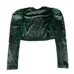 MARC ELLIS maglia girocollo tinta unita in velluto Verde per Bambina JMJTS00103 VERDE MARC ELLIS 