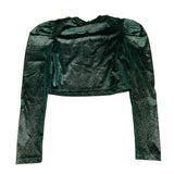 MARC ELLIS maglia girocollo tinta unita in velluto Verde per Bambina JMJTS00103 VERDE MARC ELLIS 