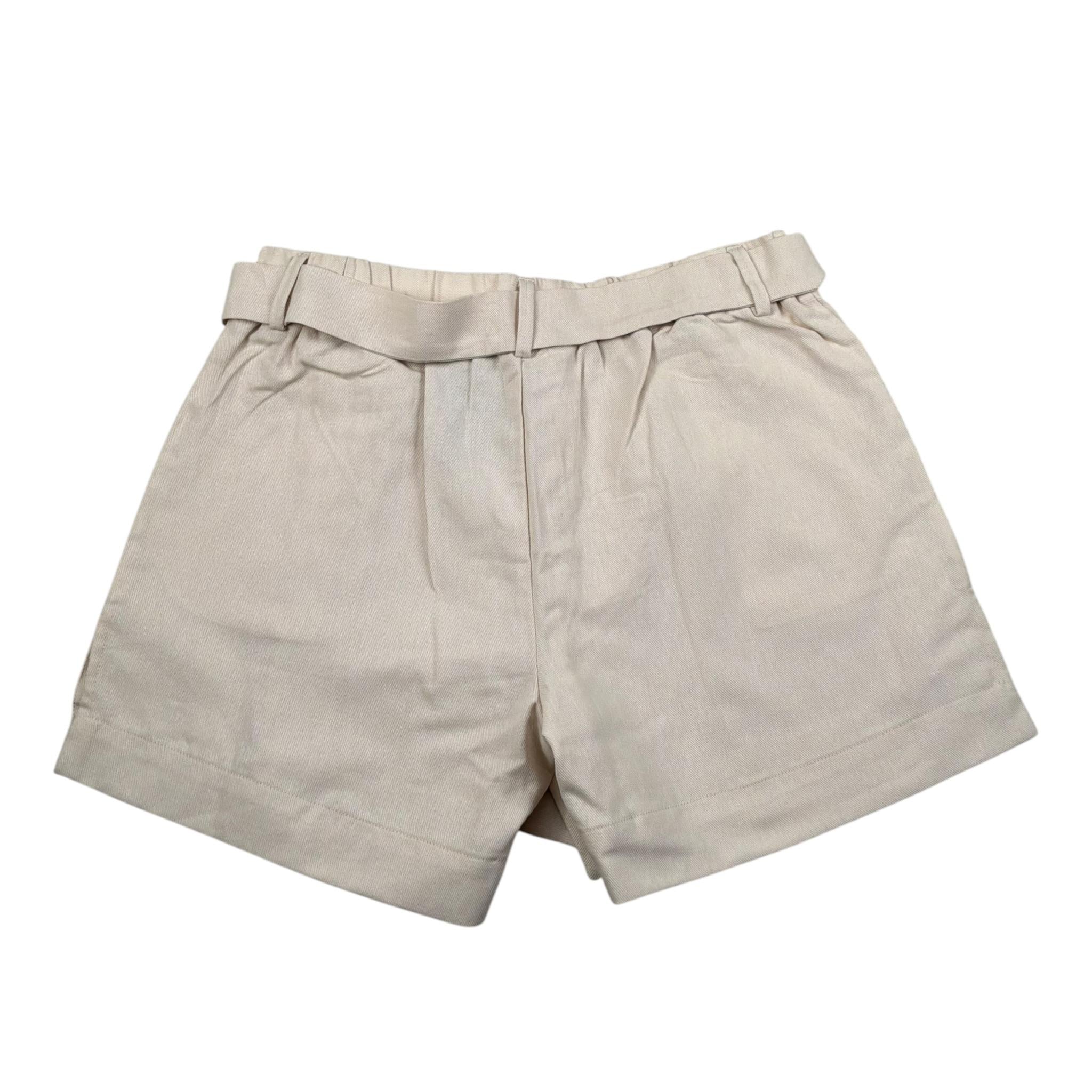 Manila Grace Short Tinta Unira con Cinturino per Bambina MG2615 BEIGE MANILA GRACE 