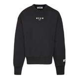 MSGM felpa chiusa girocollo tinta unita con logo Nero per Bambino F4MSJUSW174 NERO MSGM 