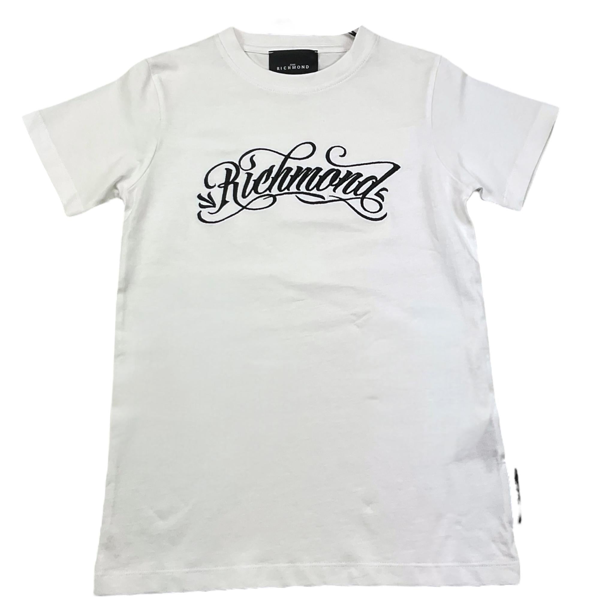 JOHN RICHMOND t-shirt girocollo tinta unita con stampa in contrasto Bianco per Bambino RBA25146TS BIANCO JOHN RICHMOND 