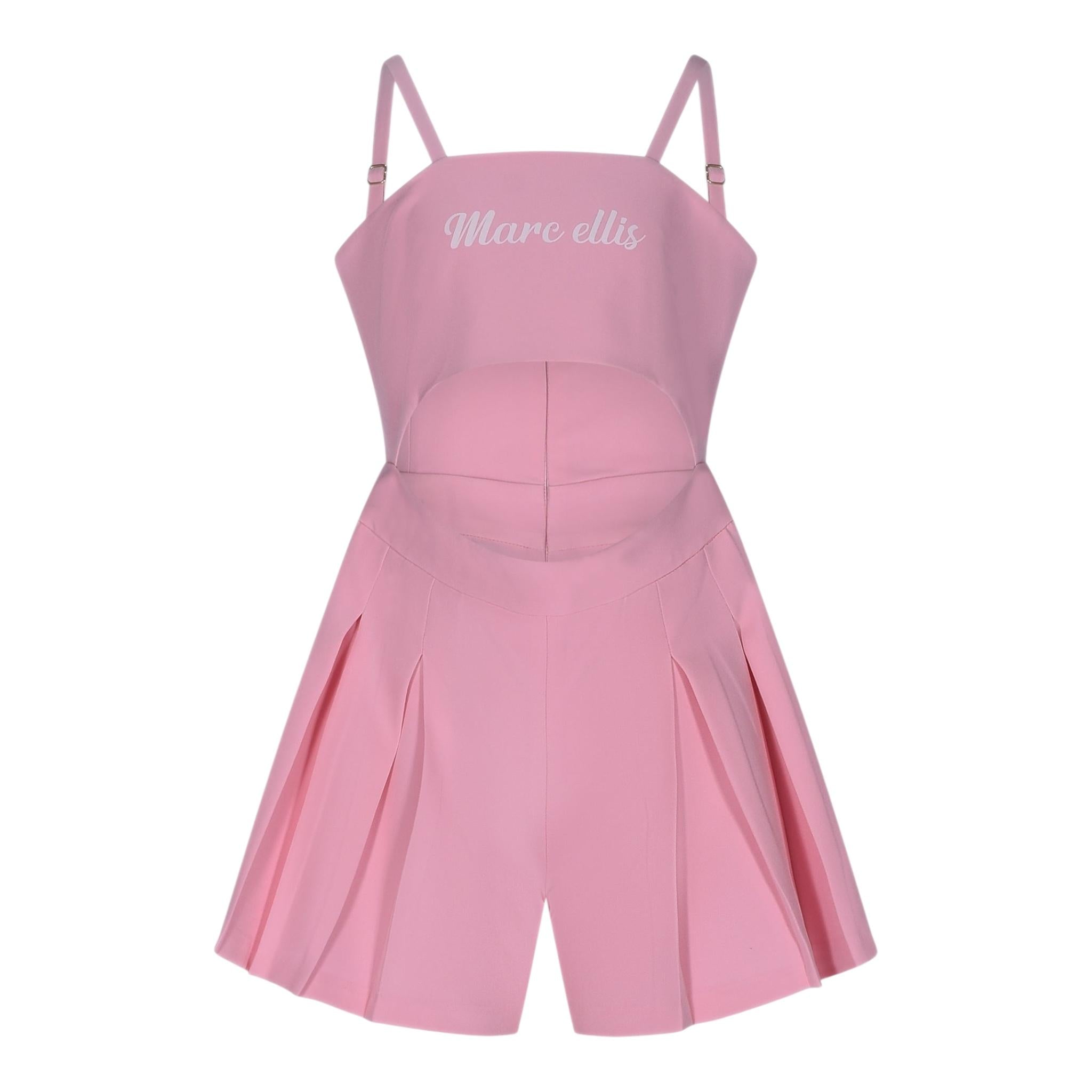 Marc Ellis Tuta Intera Tinta Unita con Bretelle E Stampa per Bambina JMJJP01161 ROSA MARC ELLIS 