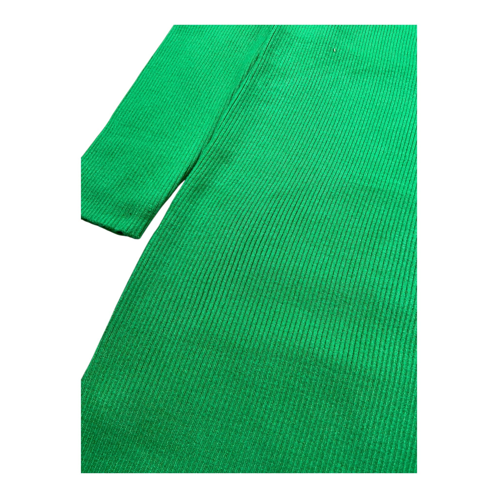 MET abito in maglia tinta unita a costine Verde per Bambina ME537 VERDE MET 