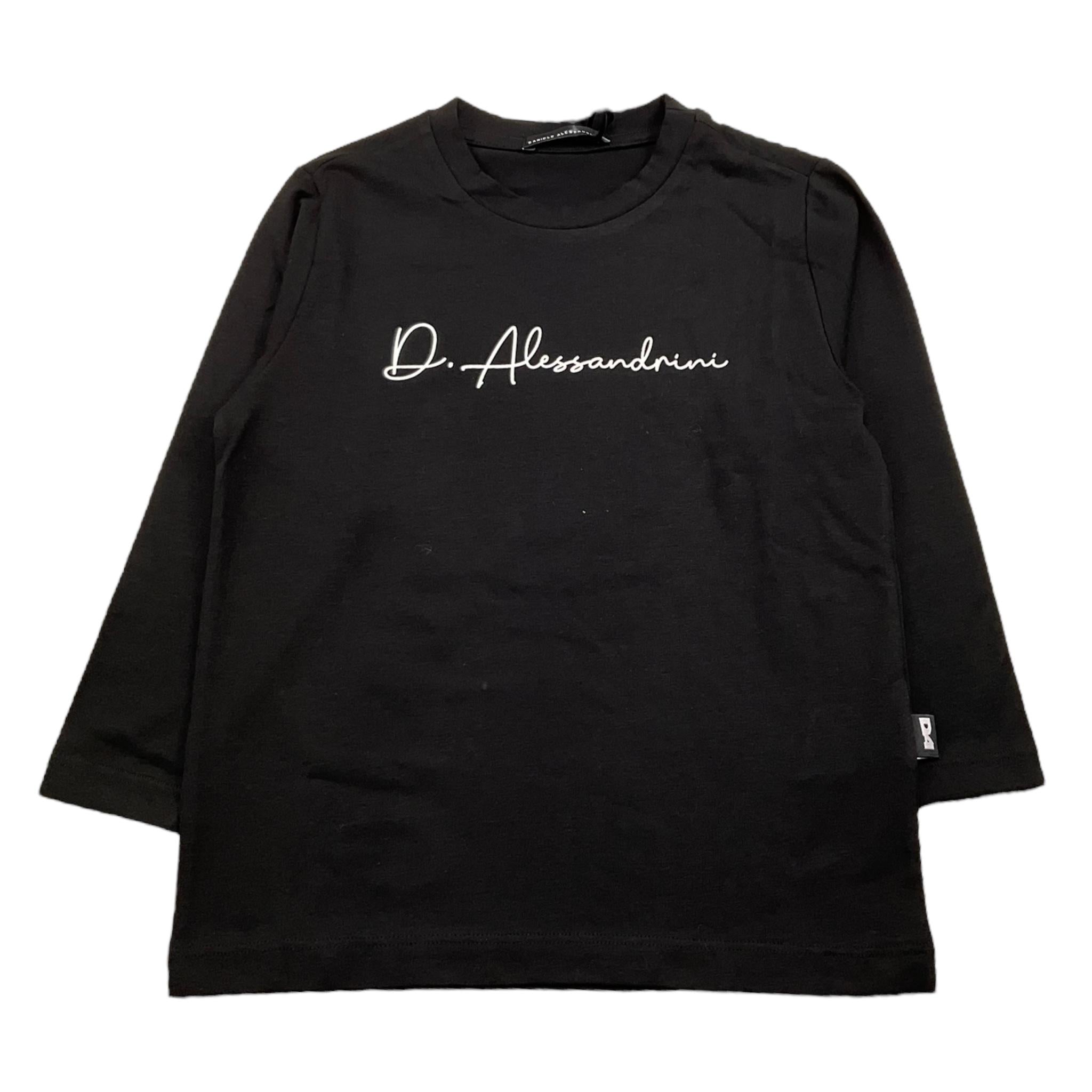 DANIELE ALESSANDRINI shirt girocollo tinta unita con logo Nero per Bambino 1231M00012 NERO DANIELE ALESSANDRINI 