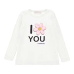 Monnalisa Shirt Girocollo Tinta Unita con Stampa per Neonata 19D632N BIANCO MONNALISA 