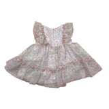 Miranda Schlichtes Kleid mit Tüll und weißem Blumenmuster für Baby-Mädchen