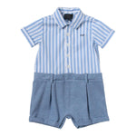 Fay Pagliaccetto Tinta Unita con Fantasia A Righe per Neonato FSA500 AZZURRO FAY 