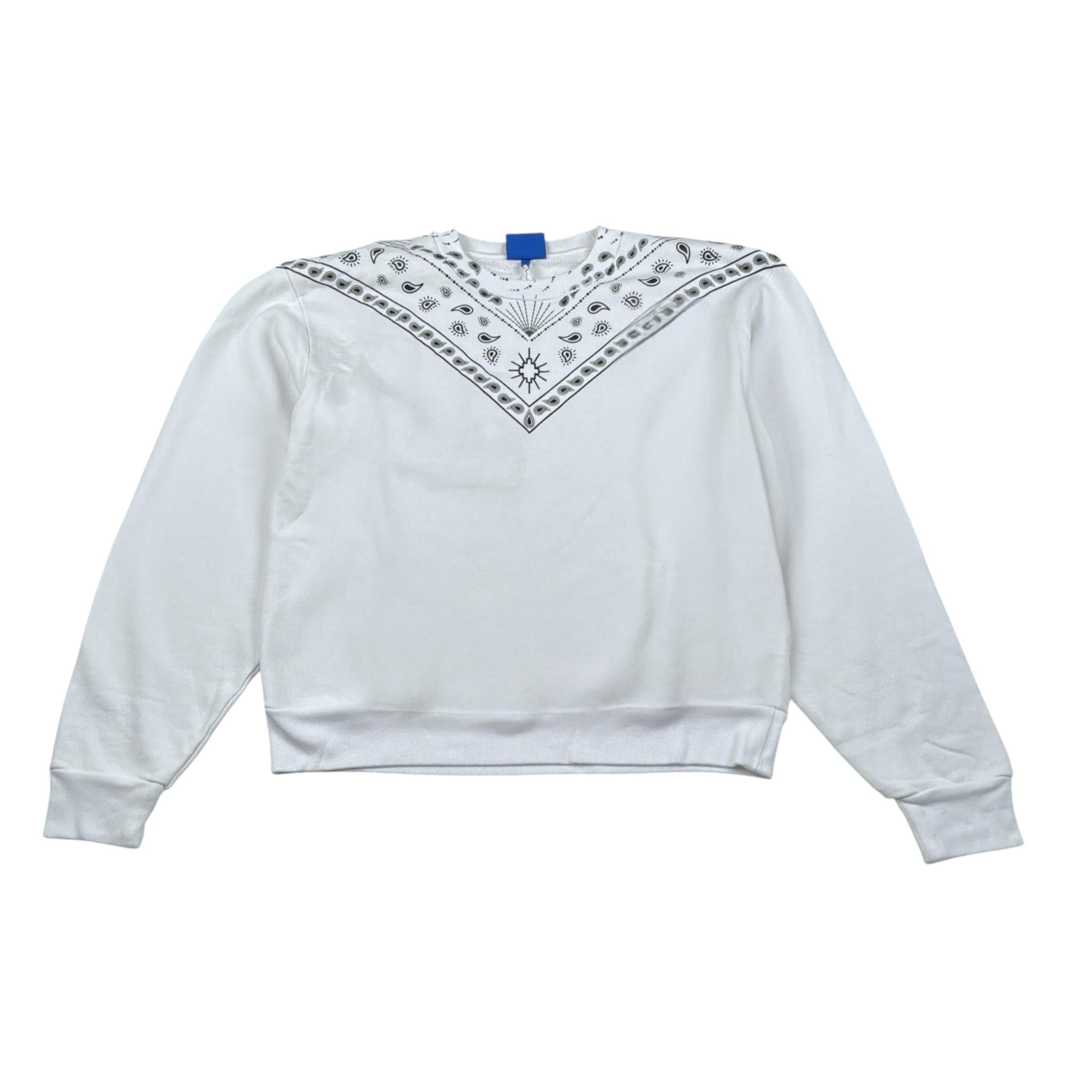 Marcelo Burlon Felpa tinta unita con Stampa Bianco per Bambino CBBA001F23 BIANCO MARCELO BURLON 