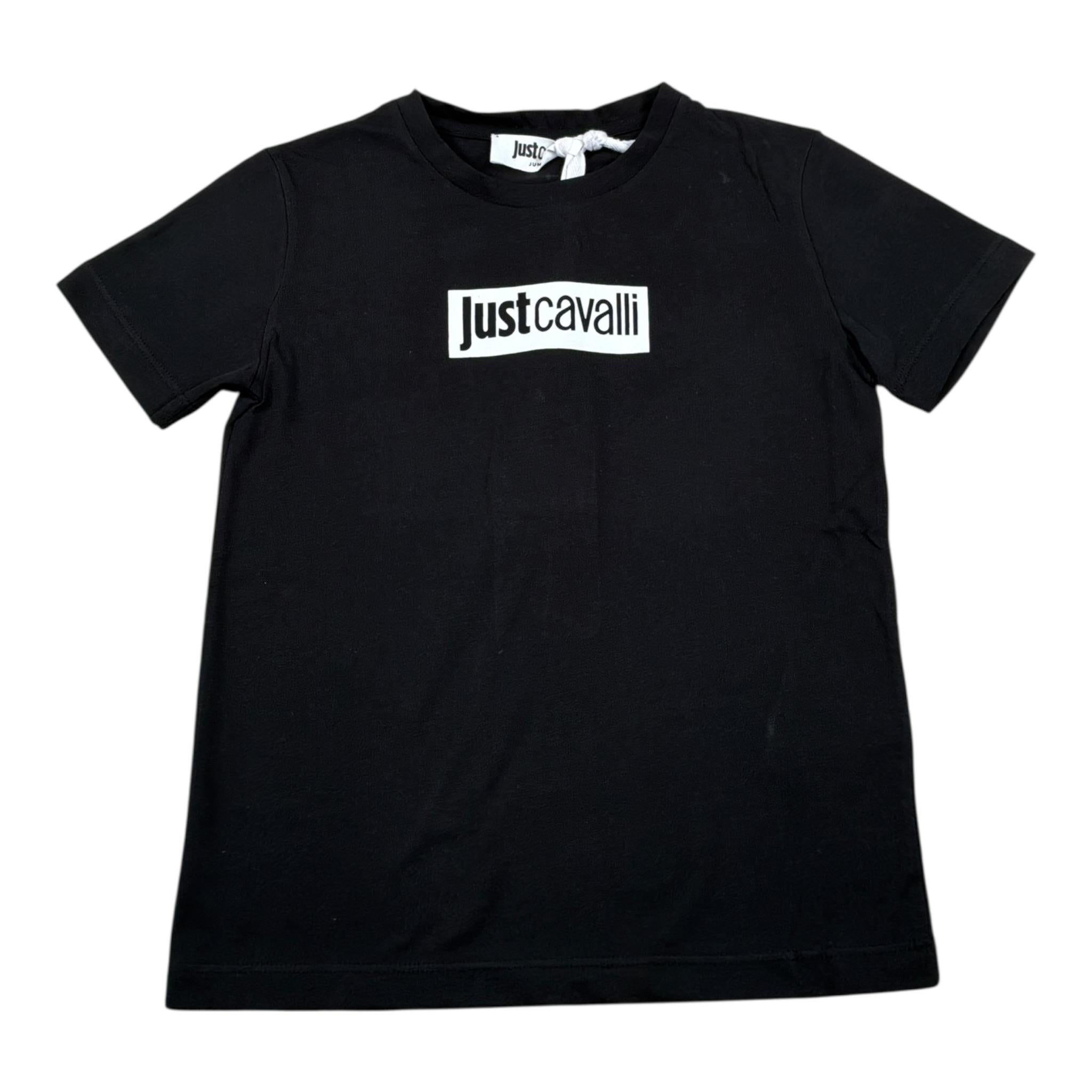 Just Cavalli T-Shirt Girocollo tinta unita con Stampa Nero per Bambino JMTS002 NERO JUST CAVALLI 