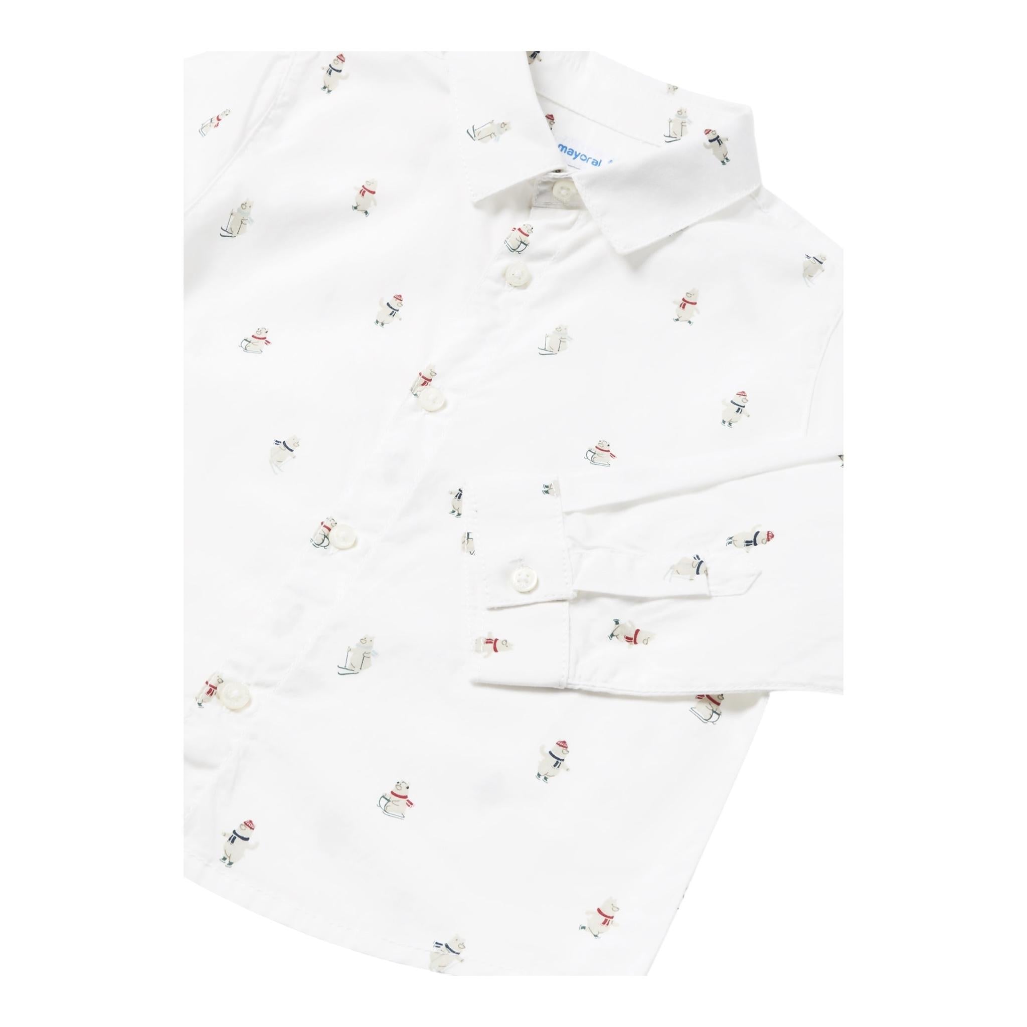 MAYORAL camicia manica lunga tinta unita con stampe orso Bianco per Bambino 2188 BIANCO MAYORAL 