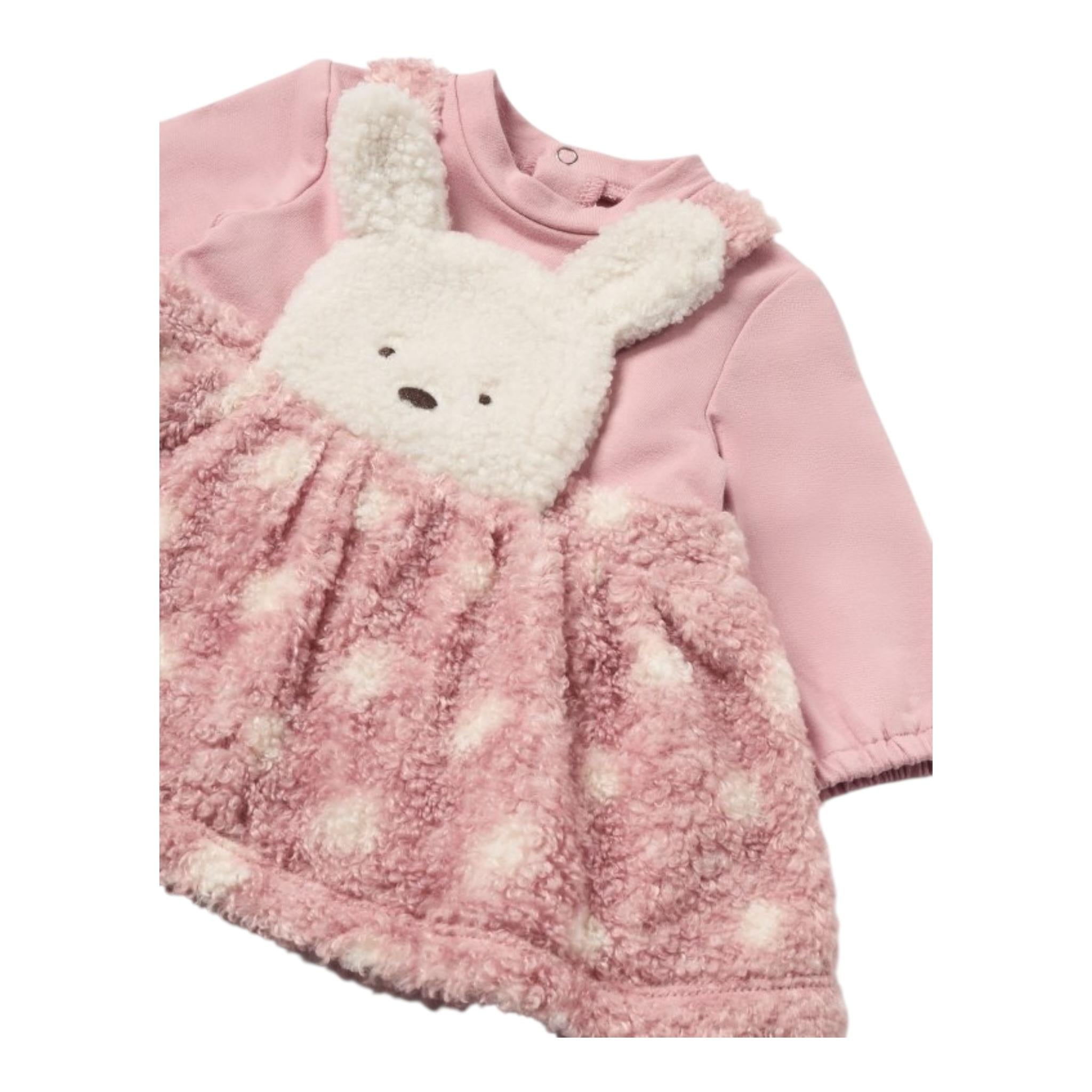 MAYORAL abito tinta unita con stampa teddy Rosa per Neonata 2881X ROSA MAYORAL 