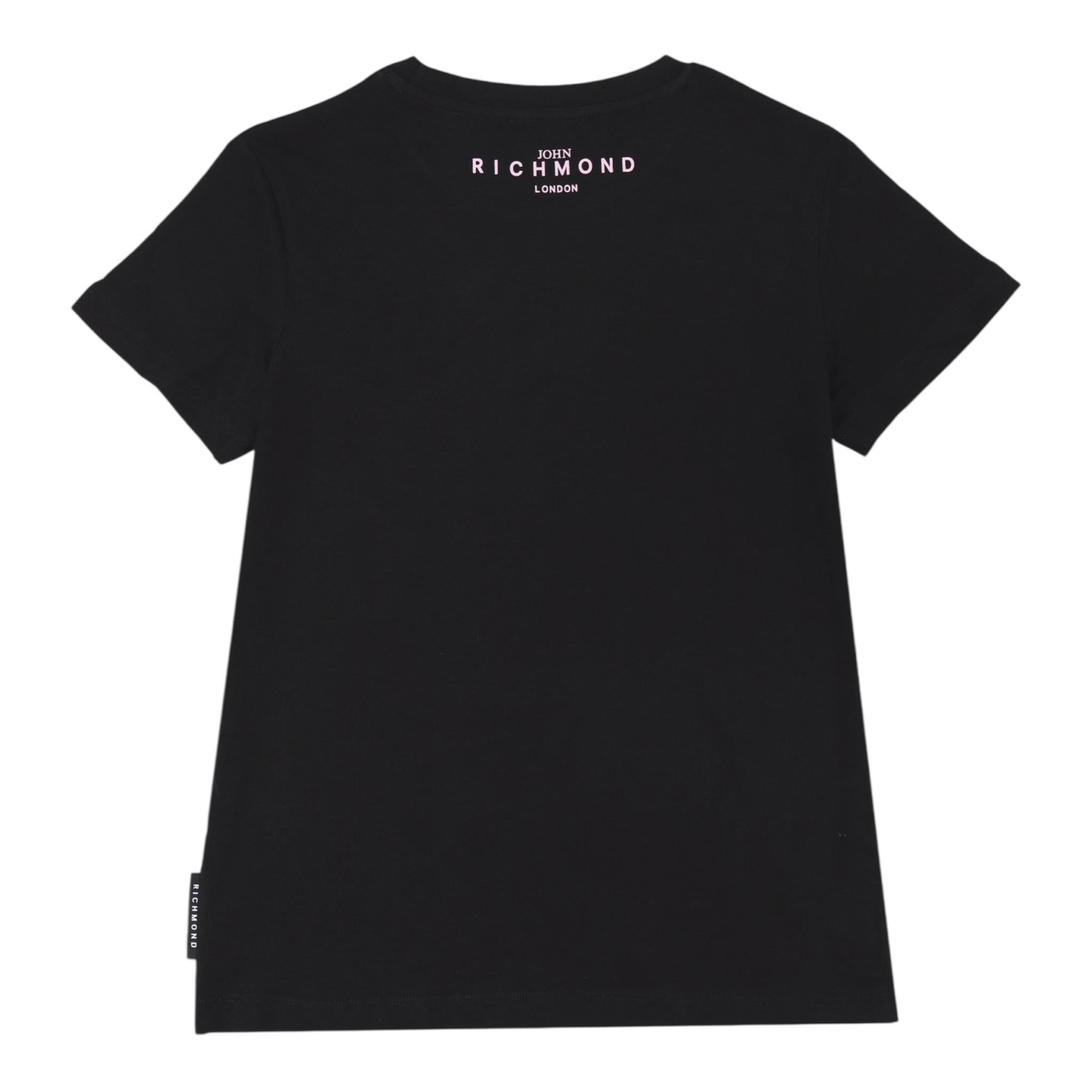 John Richmond T-Shirt Girocollo Tinta Unita con Stampa per Neonata RIP25002TSXXXXX NERO JOHN RICHMOND 