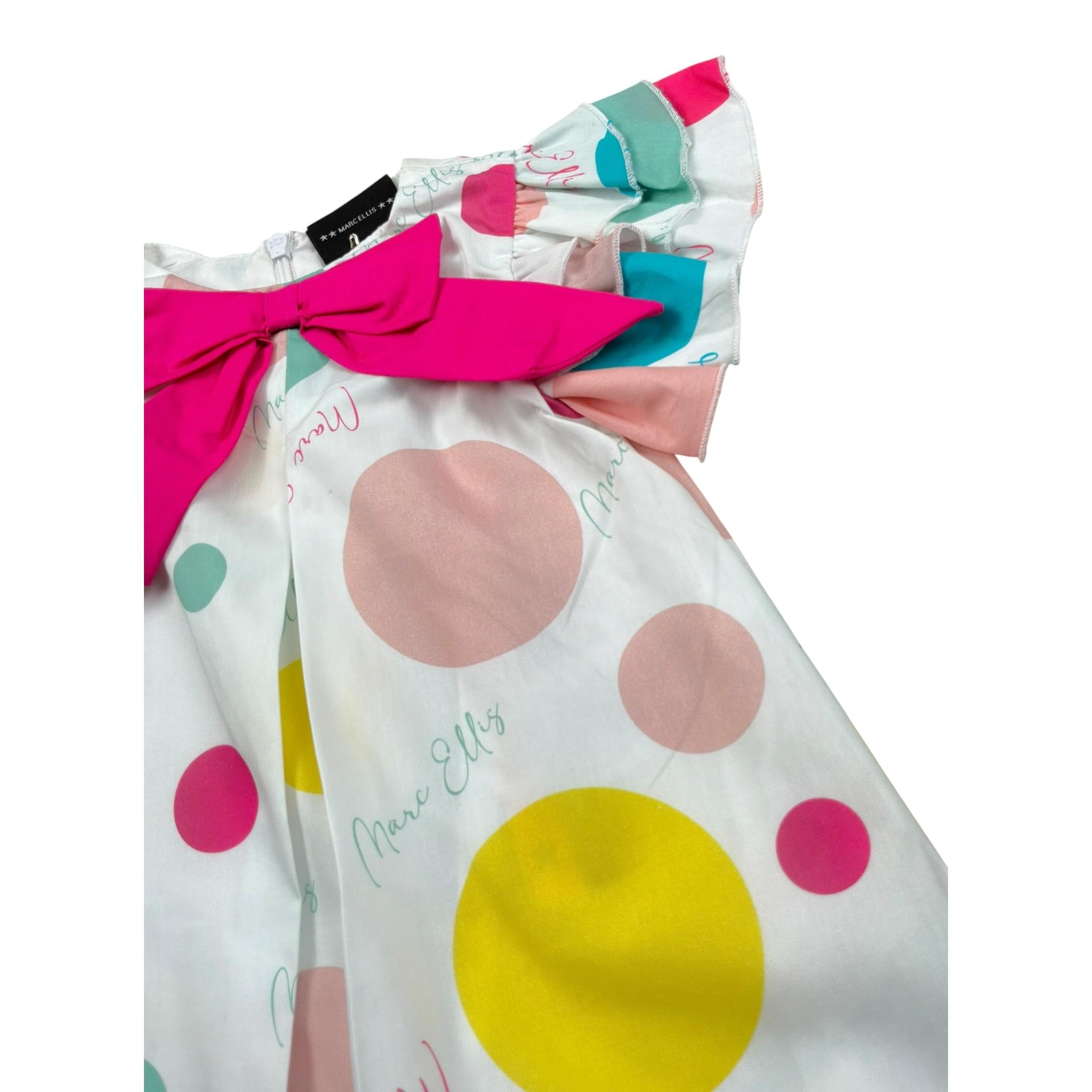 Marc Ellis Abito Tinta Unita con Stampa per Neonata JMNDR16786 BIANCO MARC ELLIS 