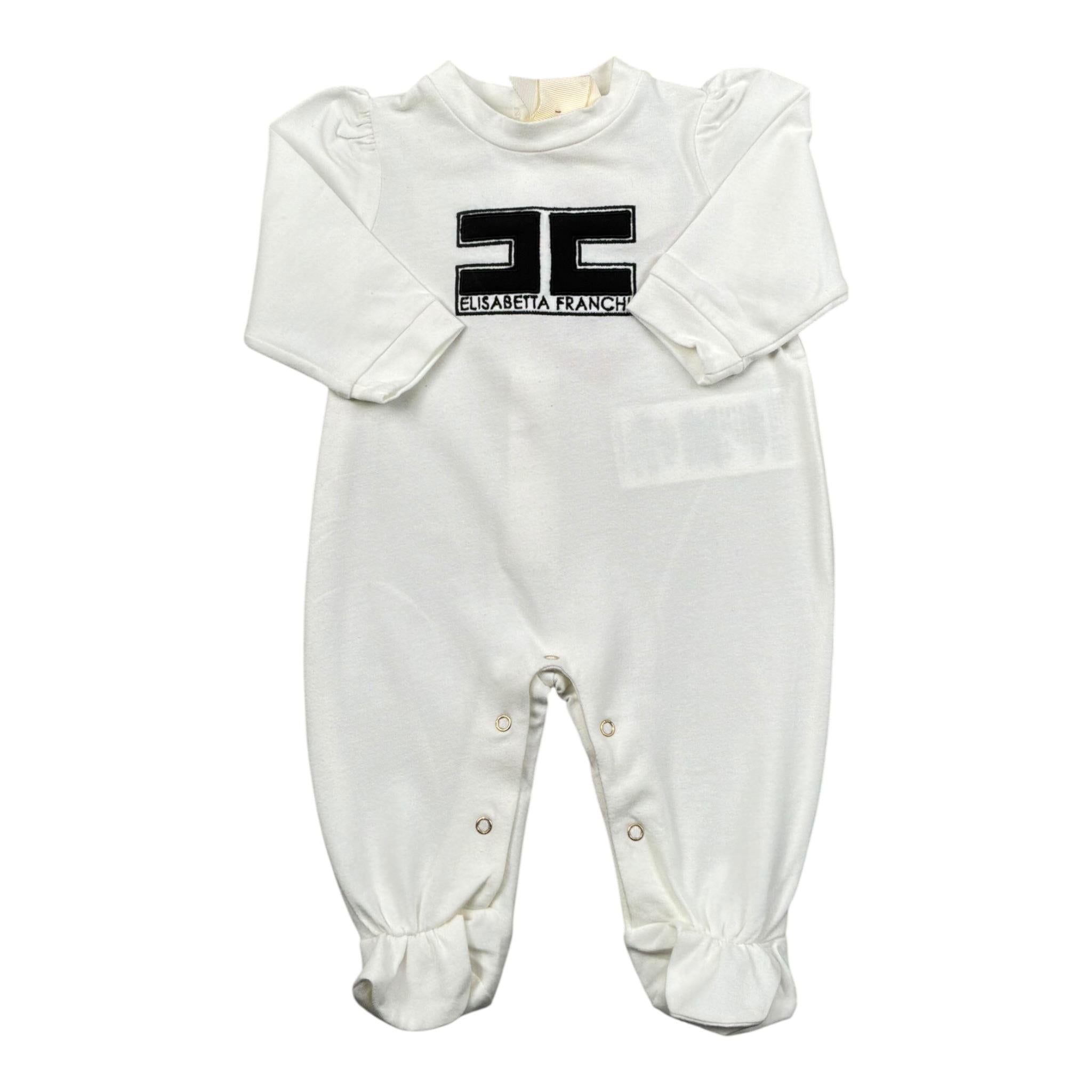 Elisabetta Franchi Tutina Tinta Unita con Stampa per Neonata ENTU105 BIANCO ELISABETTA FRANCHI 