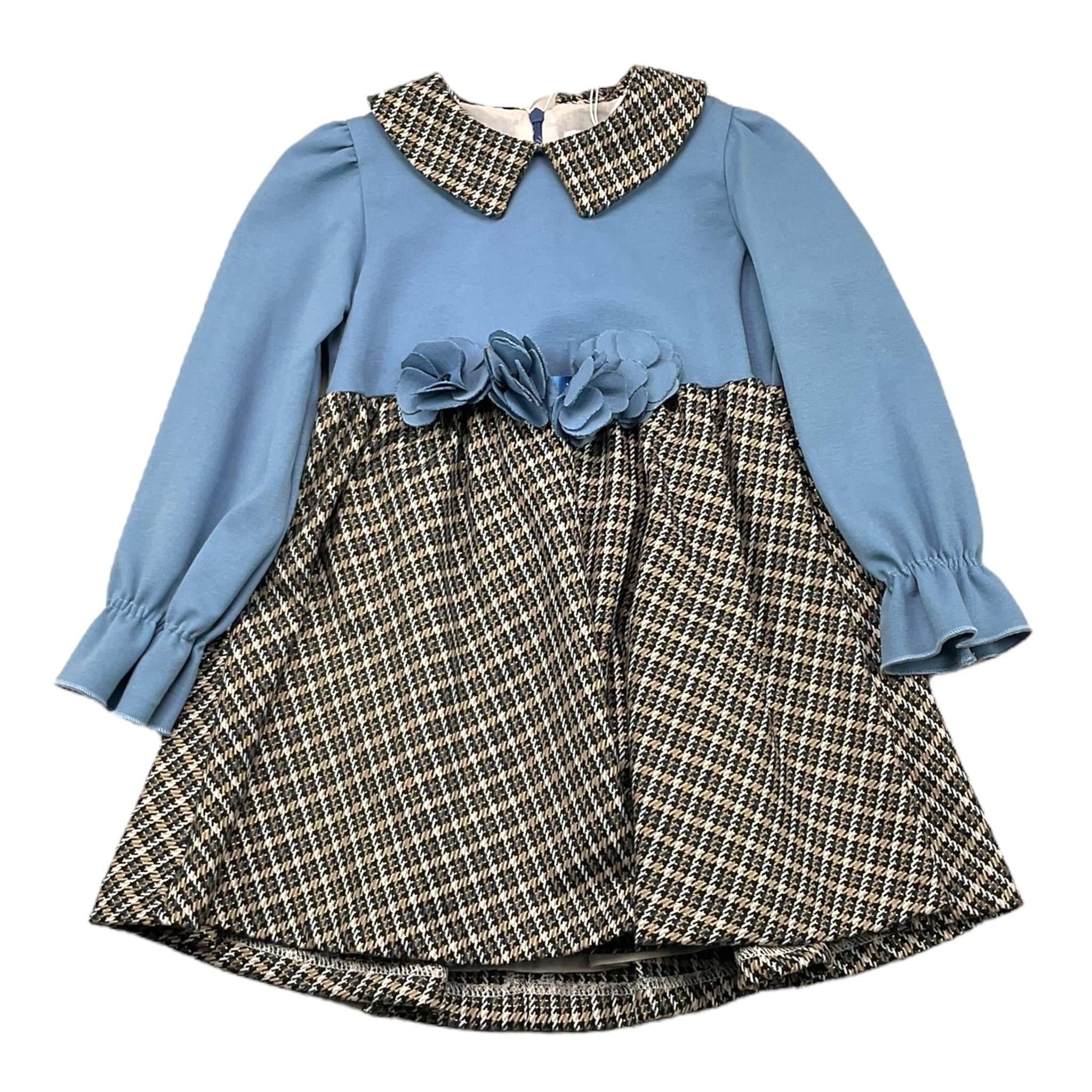 AMBARABA' abito manica lunga bicolore  Azzurro per Bambina FF38025 AZZURRO AMBARABA' 