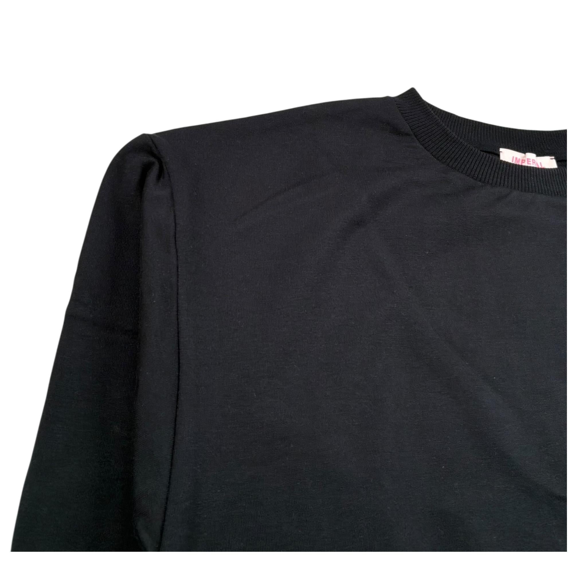 Imperial Felpa Chiusa Modello Crop Tinta Unita per Bambina LB39042G75 NERO IMPERIAL 