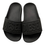 Diesel Kinder Hausschuhe mit einfarbigem Print in Schwarz