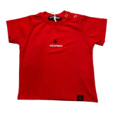 Zu+Elements – Einfarbiges T-Shirt mit rotem Aufdruck für Babys
