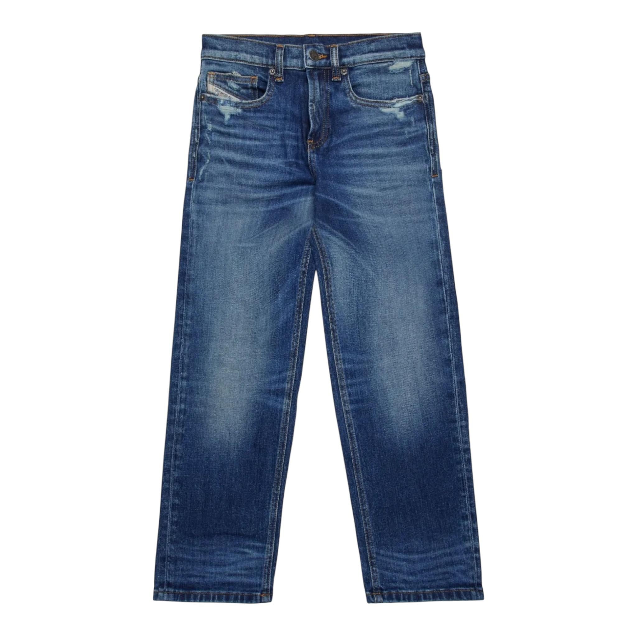 Diesel Jeans tinta unita Modello Palazzo Blu per Bambina J01923XX BLU DIESEL 