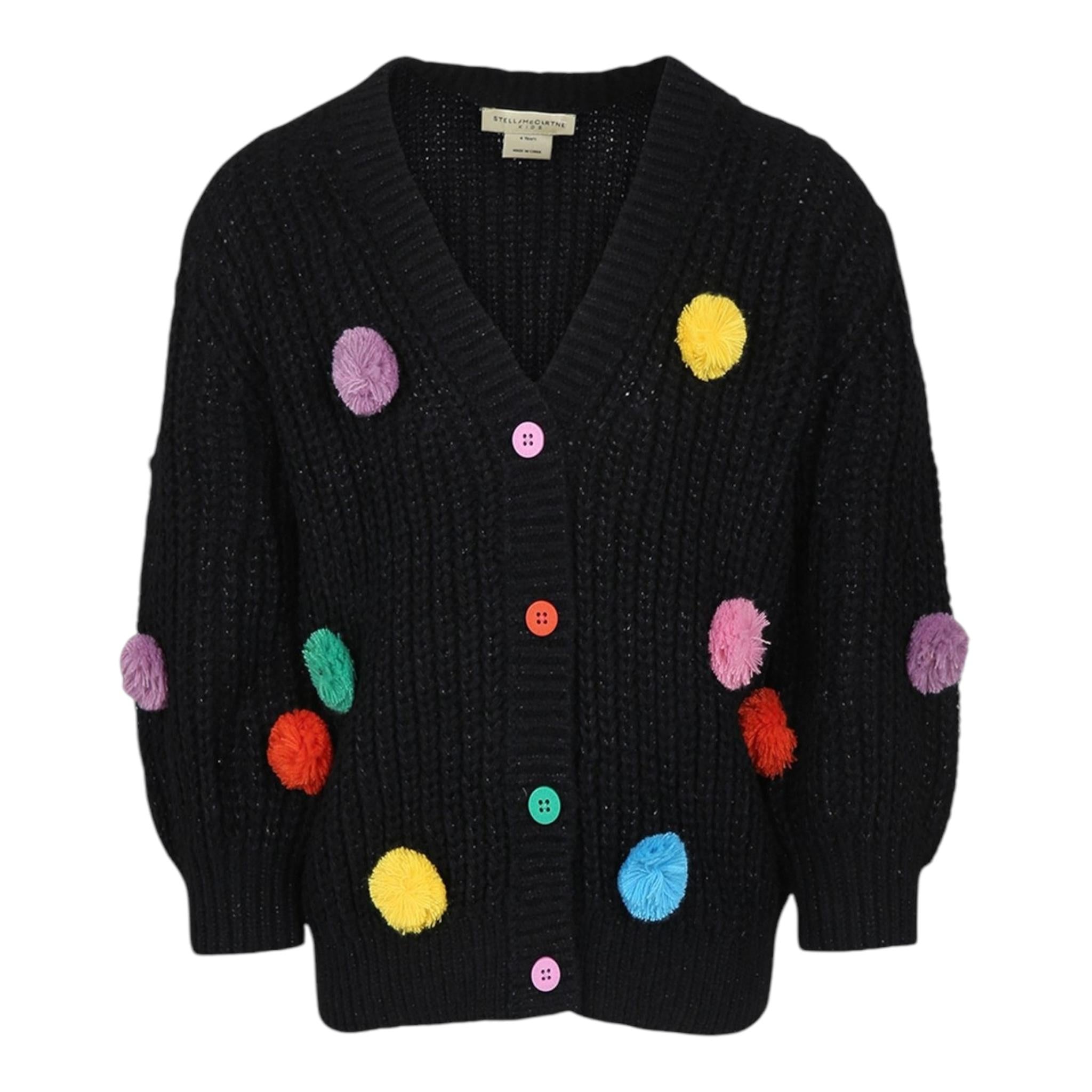STELLA McCARTNEY cardigan tinta unita con applicazioni Nero per Bambina TV9C40 NERO STELLA McCARTNEY 