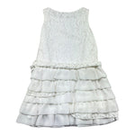 Monnalisa Abito Giromanica Tinta Unita con Ricami per Bambina 795902 BIANCO MONNALISA 