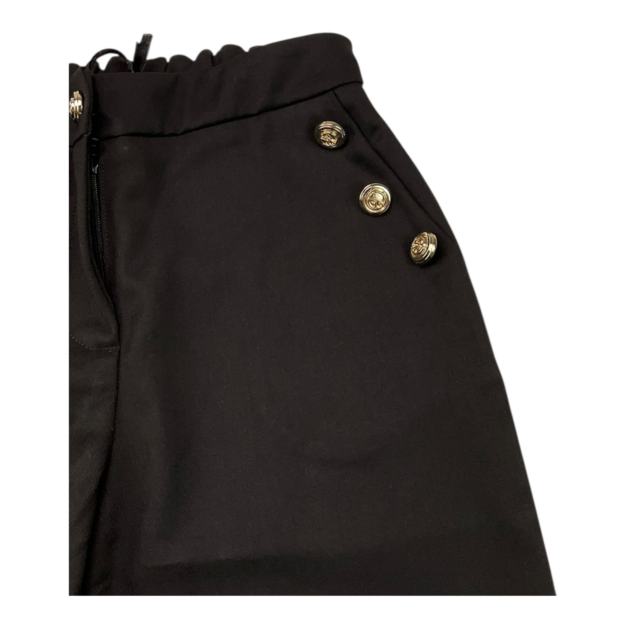 RELISH pantalone tinta unita con bottoni in contrasto Nero per Bambina RGA23070 NERO RELISH 