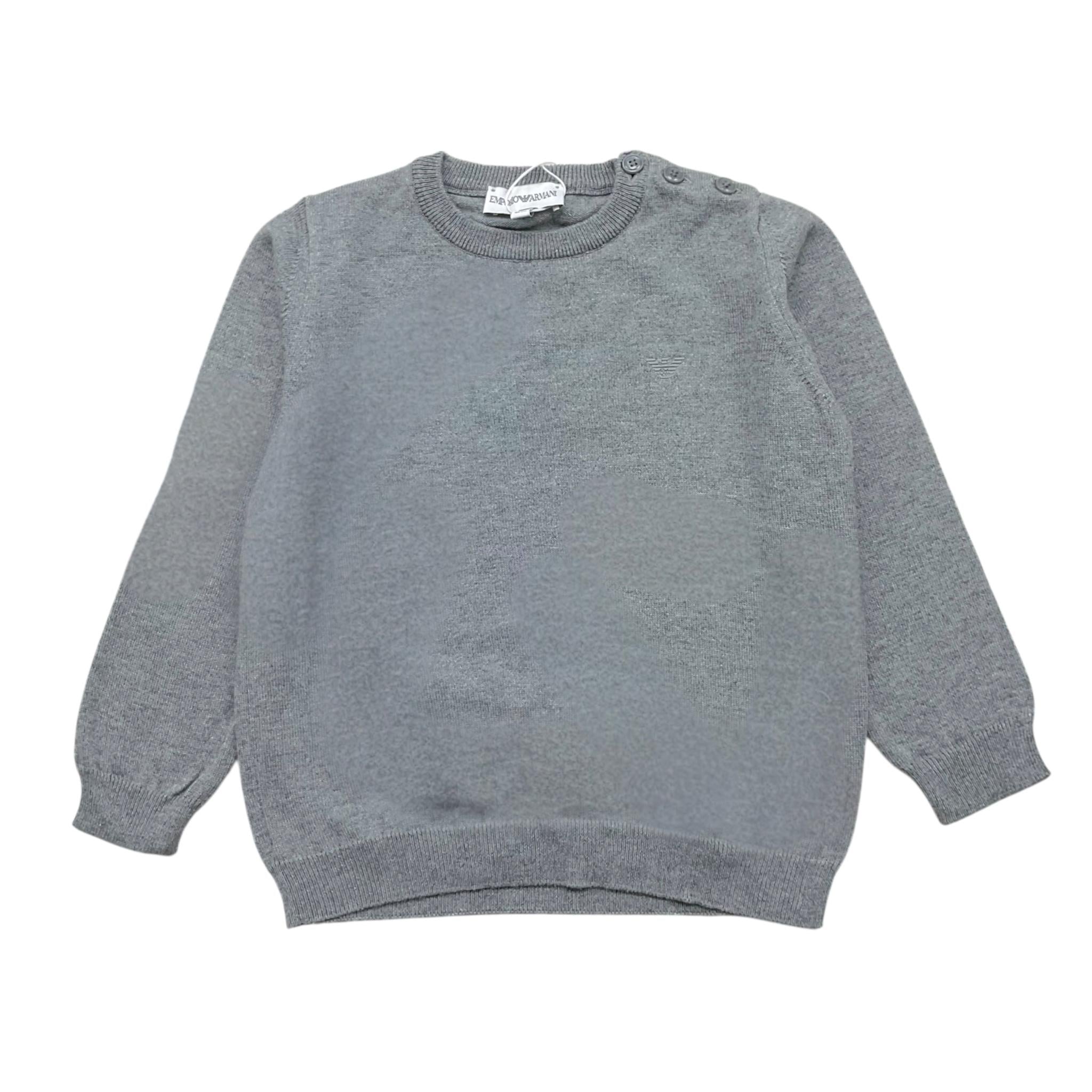 EMPORIO ARMANI maglia tinta unita girocollo Grigio per Bambino 8NHM92 GRIGIO EMPORIO ARMANI 