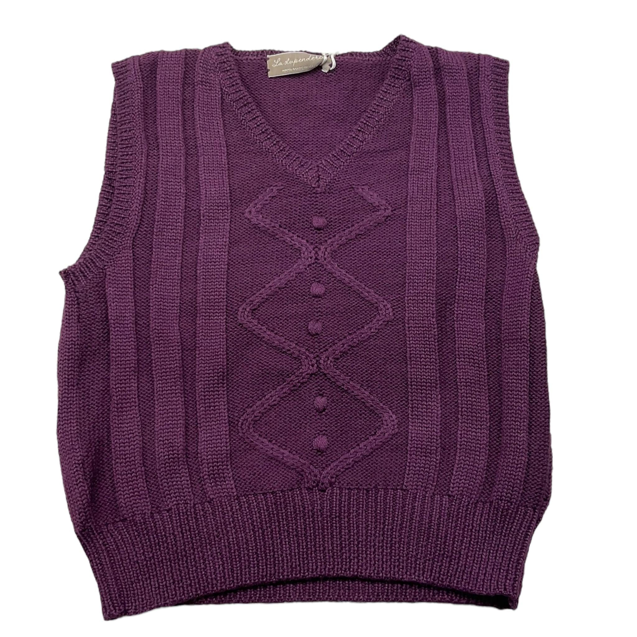 LA STUPENDERIA gilet tinta unita in maglia Viola per Bambina WJGL42 VIOLA LA STUPENDERIA 
