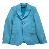 Machen Sie eine einreihige blaue einfarbige Jacke für Jungen
