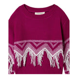 TWINSET maglia girocollo tinta unita con frange Viola per Bambina 242GJ3131 VIOLA TWINSET 