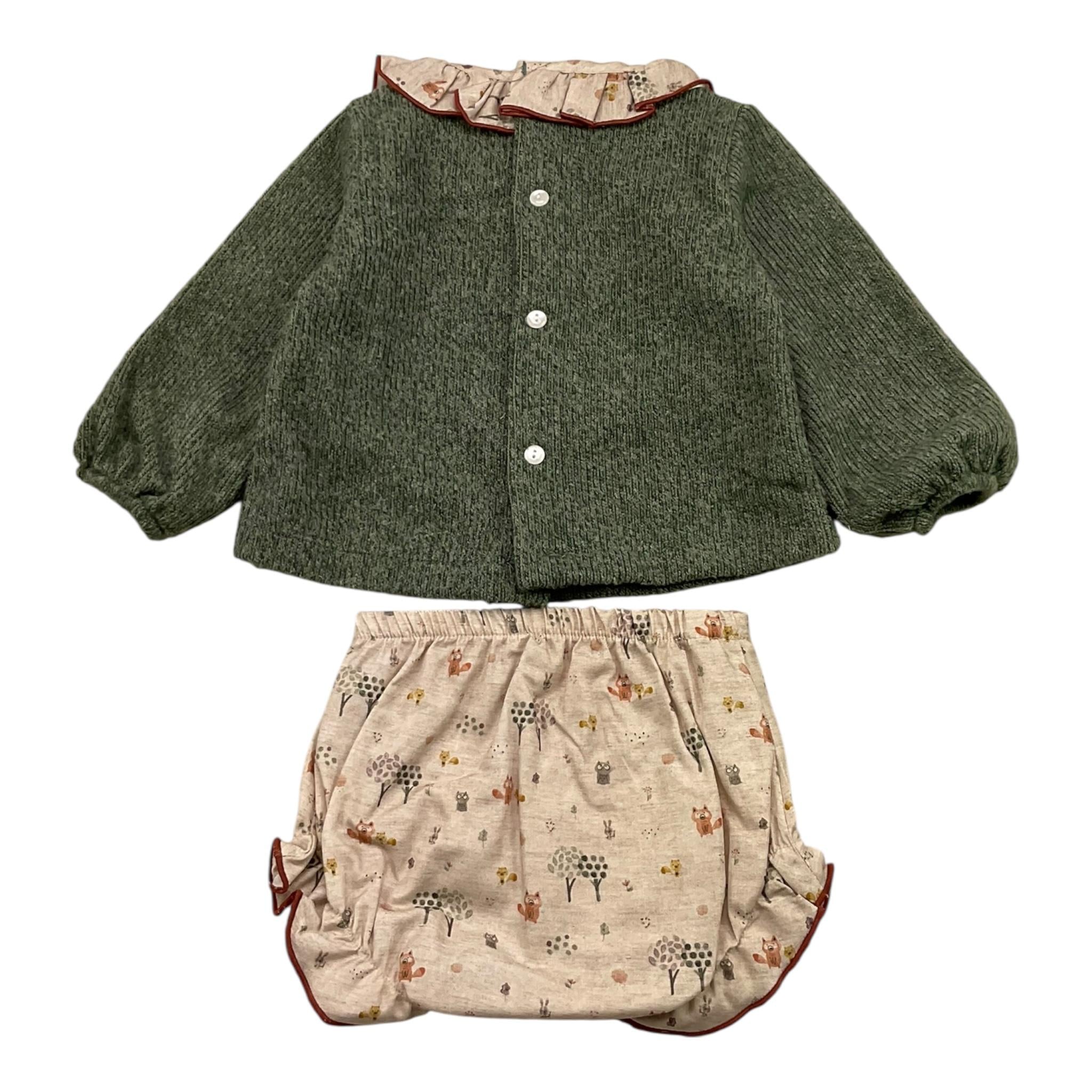 CALAMARO completo 2 pezzi maglia-coulotte Verde per Neonata 110699 VERDE CALAMARO 