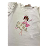 Liu Jo T-Shirt Girocollo Tinta Unita con Stampa per Bambina KA5008 BIANCO LIU JO 
