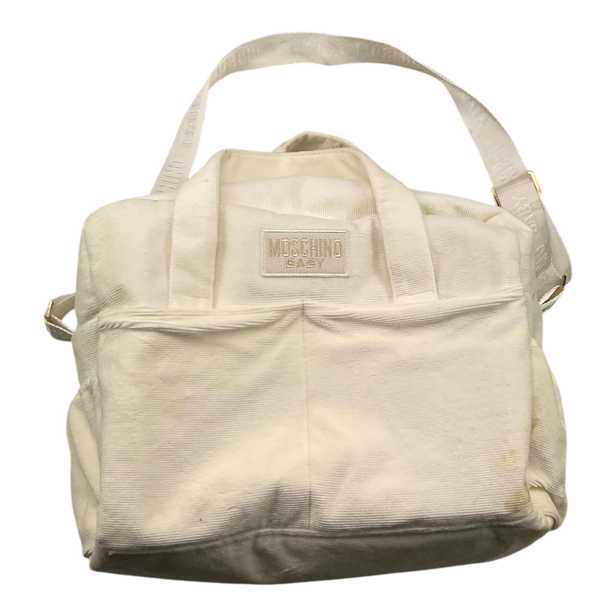 borsa premaman tinta unita con stampa MUX05I BIANCO MOSCHINO 