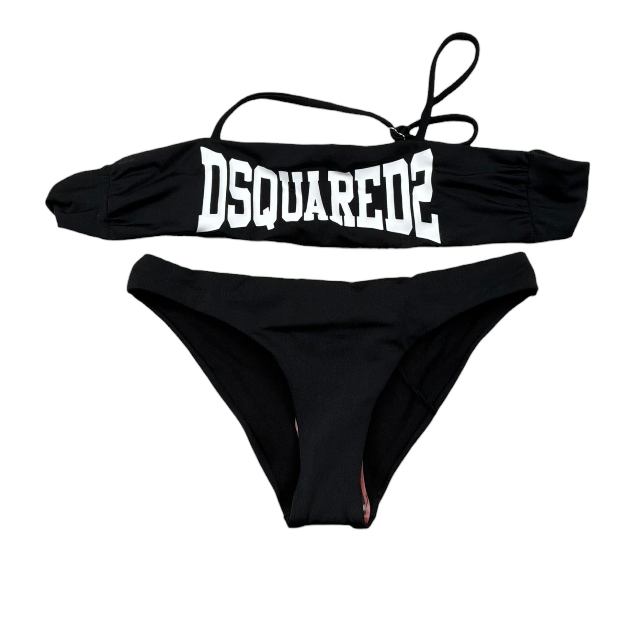 Dsquared2 Costume 2 Pezzi Fascia-Slip Tinta Unita per Bambina DQ0274 NERO DSQUARED2 