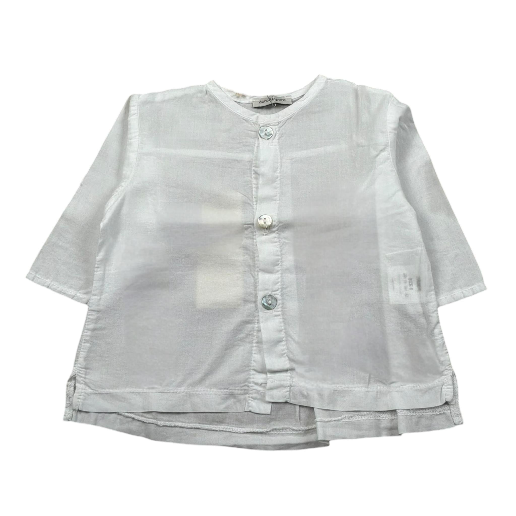 Zero Ampere Camicia Manica Lunga Tinta Unita per Neonato DUBLINO BIANCO ZERO AMPERE 
