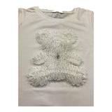 Fun & Fun T-Shirt Girocollo Tinta Unita con Orso per Bambina FBTS01423 BIANCO FUN & FUN 