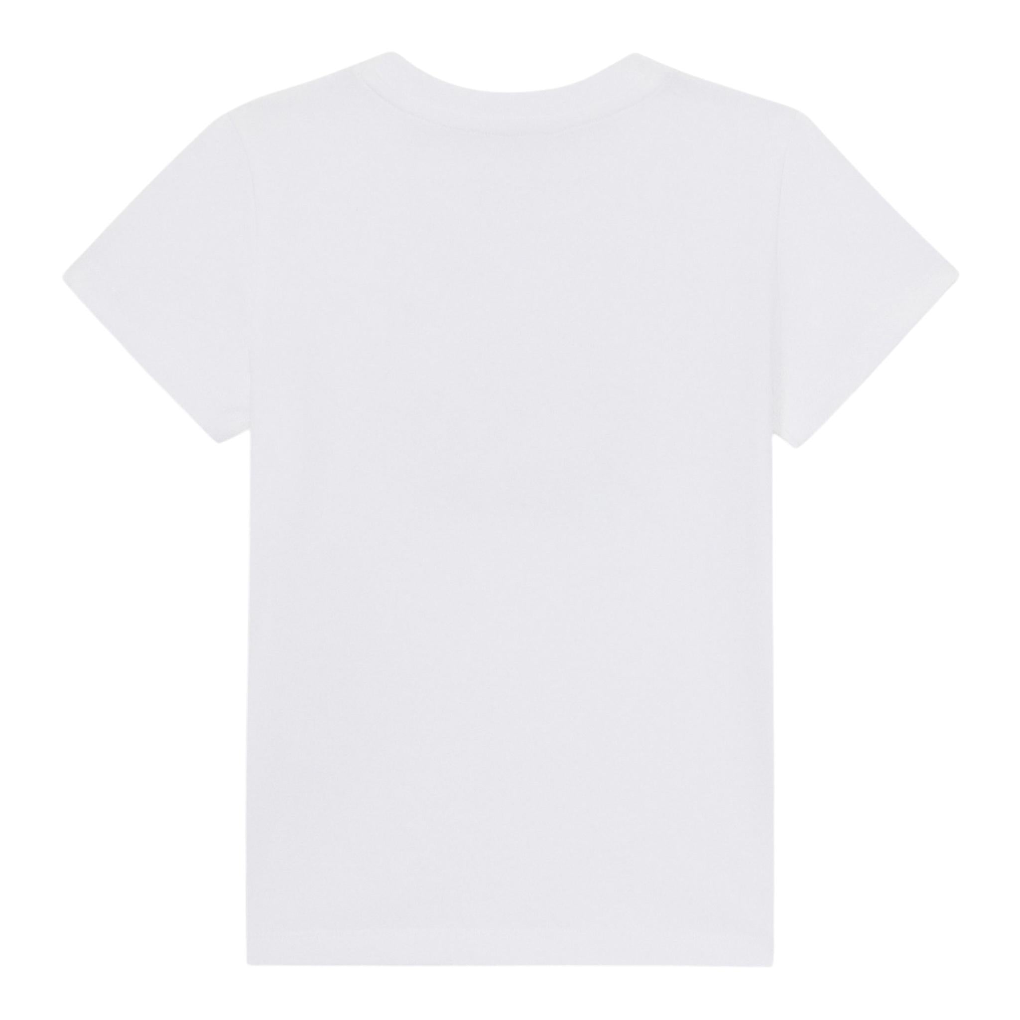 Moschino T-Shirt Girocoll Tinta Unita con Stampa per Bambino HAM05U BIANCO MOSCHINO 