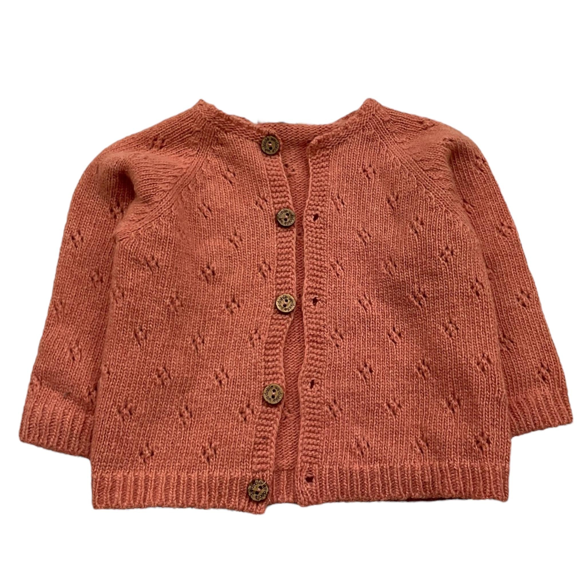 WEDOBLE cardigan tinta unita con trafori Rosa per Neonata I2406308 ROSA WEDOBLE 