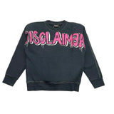 Disclaimer Einfarbiges Sweatshirt mit Print und schwarzem Rundhalsausschnitt für Mädchen