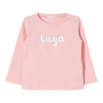 LIU JO shirt girocollo tinta unita con stampa brillantinata Rosa per Neonata KF4069J0088N ROSA LIU JO 