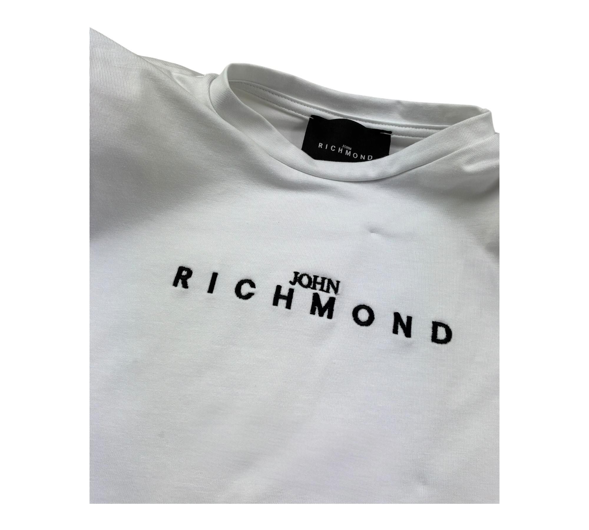 John Richmond T-Shirt Girocollo Tinta Unita con Logo per Bambina RGP26112TS BIANCO JOHN RICHMOND 